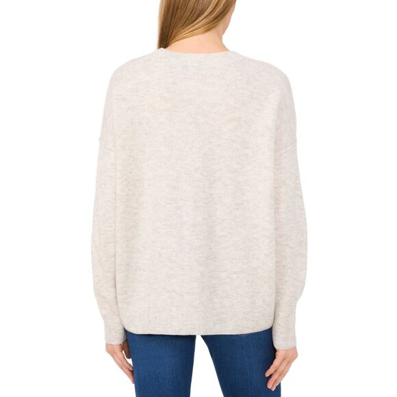 CeCe Womens Snowflake Intarsia Long Sleeve Crewneck Sweater Jazz Club Size L NWT - Picture 3 of 4